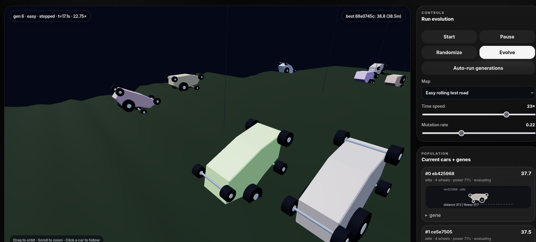 Genetic Car Simulator